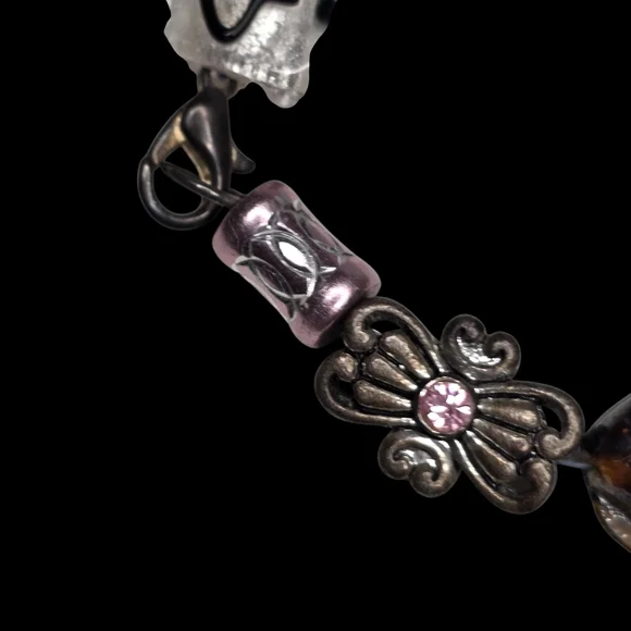 Vintage Artisan Hand Crafted Assorted Mixed Handmade Art Glass Beaded Bracelet - Picture 8 of 9